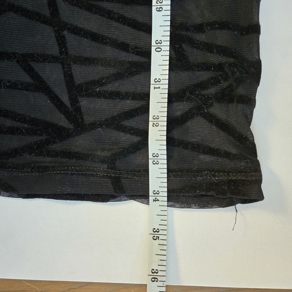 Geometric mesh bodycon long sleeve mini dress sz small/medium - Picture 7 of 7